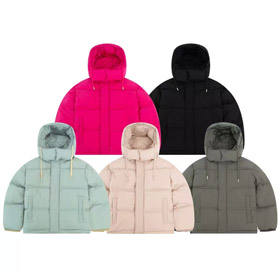 AMIPARIS New solid color hooded zipper casual lightweight down jacket-4311  